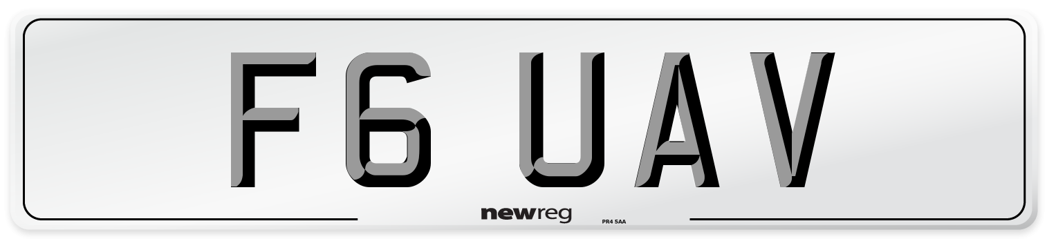 F6 UAV Number Plate from New Reg